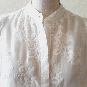 Anthropologie Embroidered Blouse